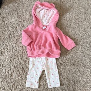 Nordstrom Pink Baby Outfit with Heart Accents